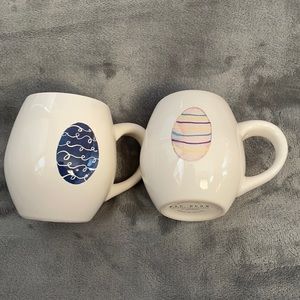 Rae Dunn ceramic HAPPY EASTER mug x2